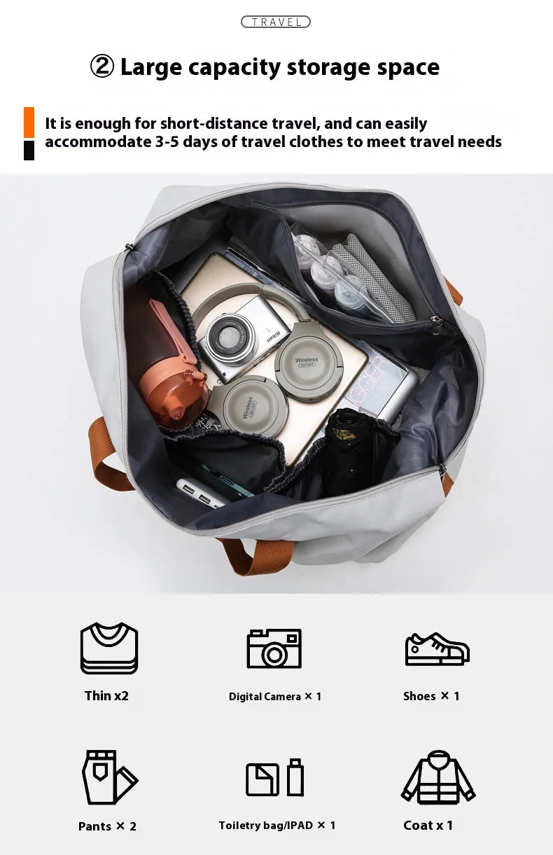 Bolsa de Viagem para Academia de Grande Capacidade
Bolsa de fitness portátil para curtas distâncias. Ideal para transporte, pode ser usada como bolsa de ombro ou crossbody. Perfeito para homens que praticam esportes, é à