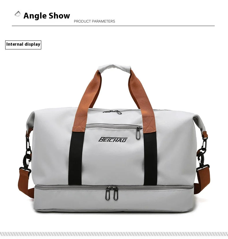 Bolsa de Viagem para Academia de Grande Capacidade
Bolsa de fitness portátil para curtas distâncias. Ideal para transporte, pode ser usada como bolsa de ombro ou crossbody. Perfeito para homens que praticam esportes, é à