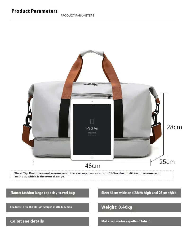 Bolsa de Viagem para Academia de Grande Capacidade
Bolsa de fitness portátil para curtas distâncias. Ideal para transporte, pode ser usada como bolsa de ombro ou crossbody. Perfeito para homens que praticam esportes, é à